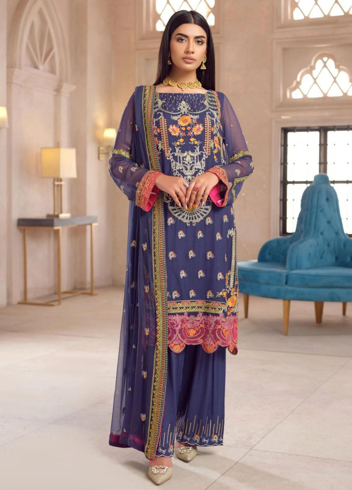 Soffio Luxury Pret Embroidered Chiffon 3 Piece Dress SL605