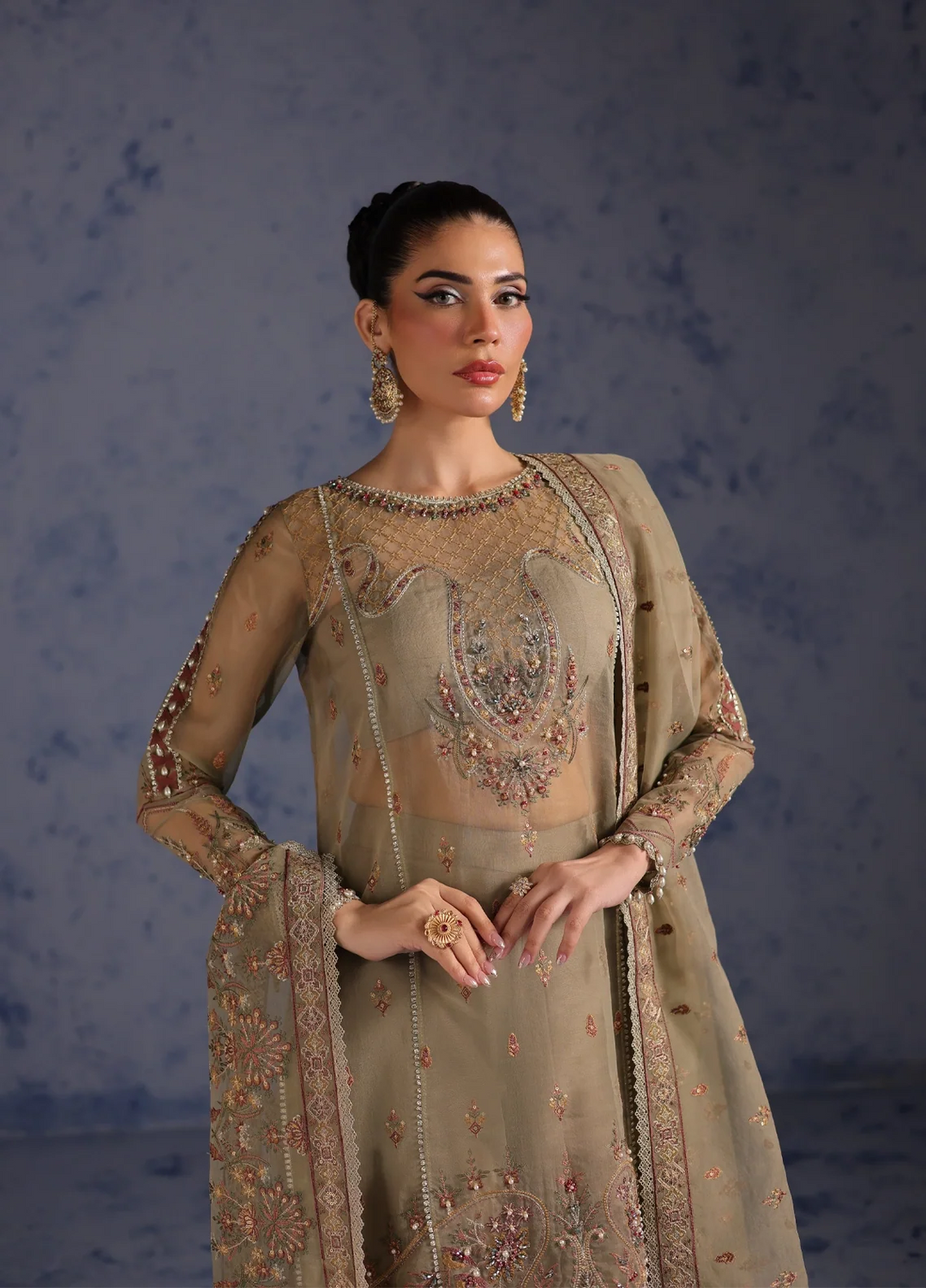 Amoris by Imran Ramzan Embroidered Organza 3 Piece Suit Sogno d'Oriente - Wedding Collection