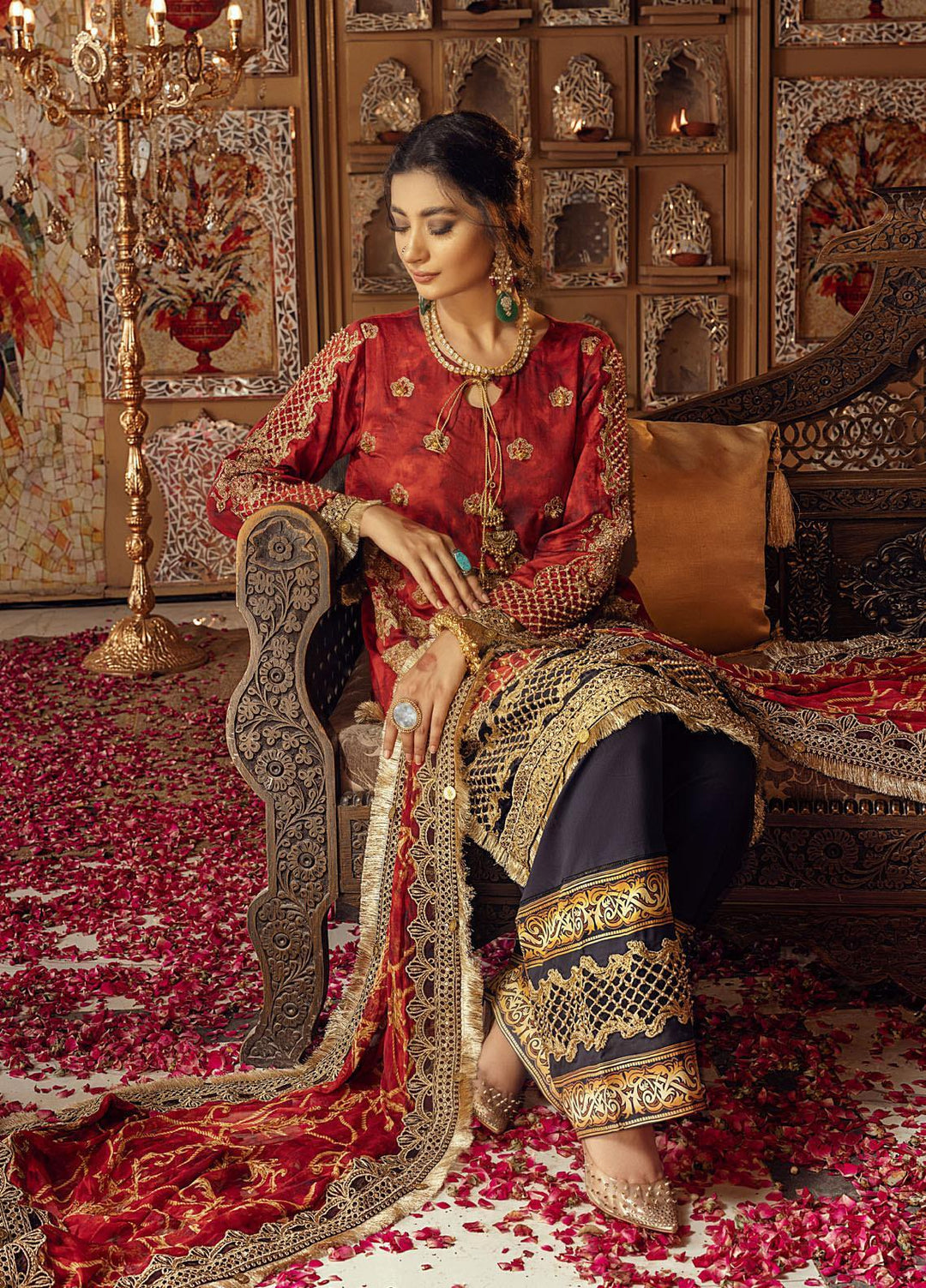 Sohni by Neelos Embroidered Silk Suits Unstitched 3 Piece NL22US NSM-202 - Luxury Formal Collection