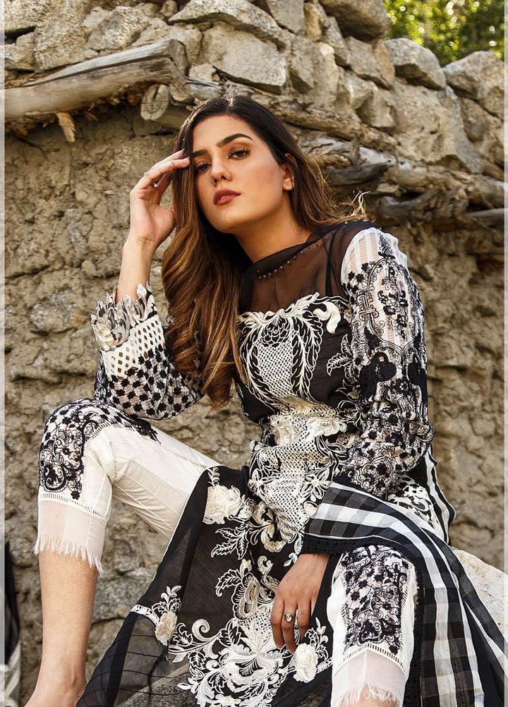 ZUNUJ Embroidered Cotton Suits Unstitched 3 Piece ZJ21SF D-03 BLACK FERN - Festive Collection