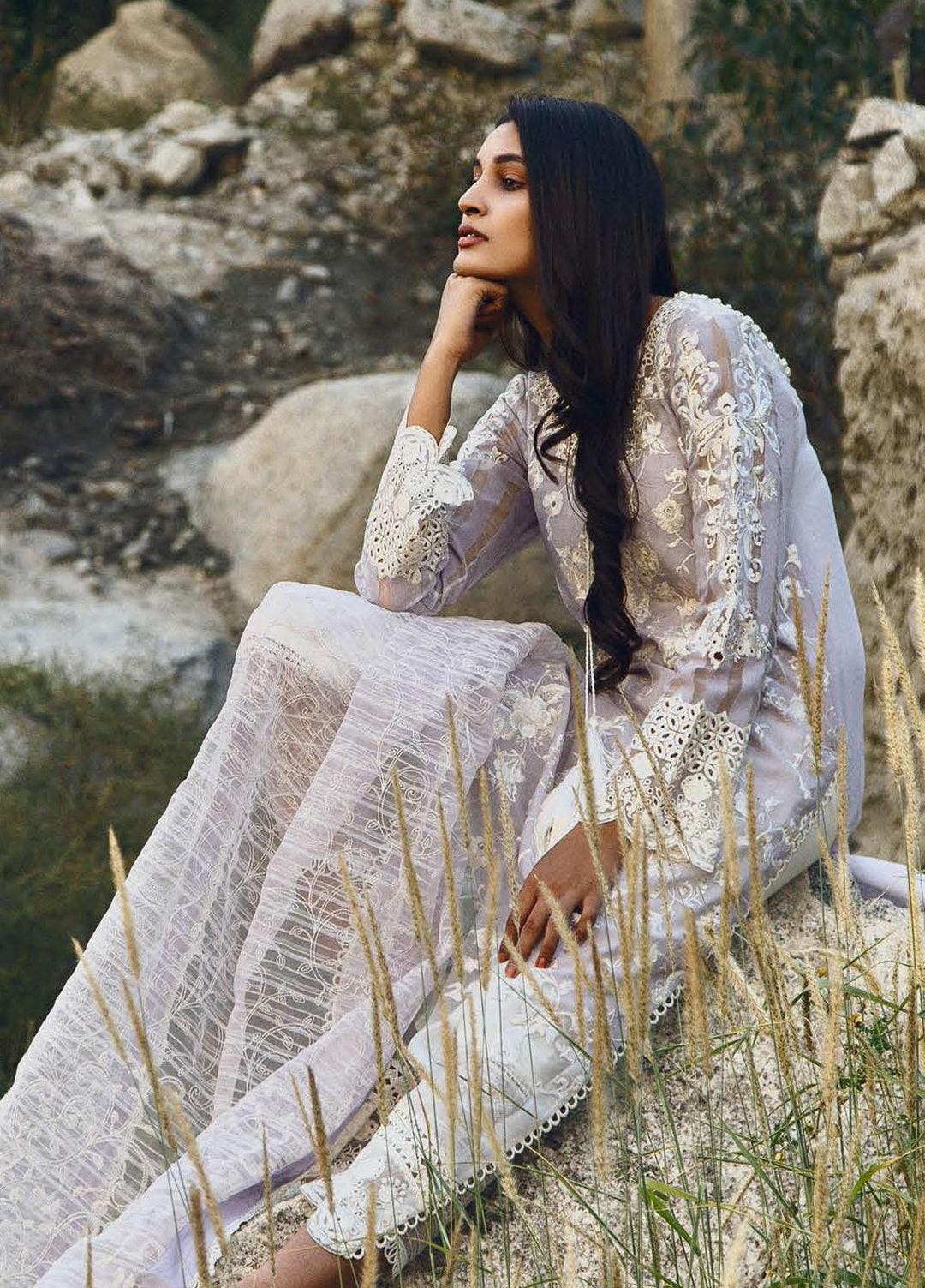 ZUNUJ Embroidered Cotton Suits Unstitched 3 Piece ZJ21SF D-04 LILAC - Festive Collection