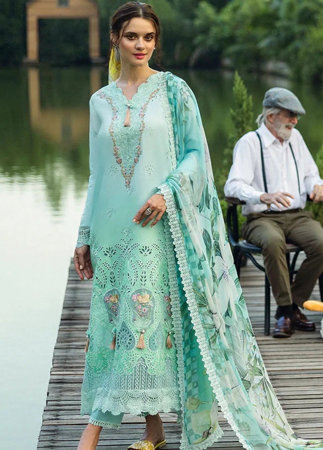 Solace Ombre by Mushq Chikankari Lawn Suit Unstitched 3 Piece MQ25SO D-06 Famiglia - Summer Collection