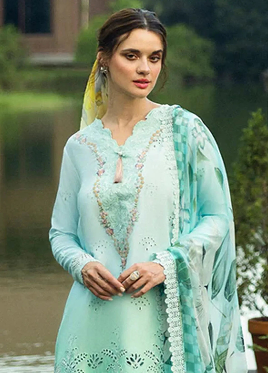 Solace Ombre by Mushq Chikankari Lawn Suit Unstitched 3 Piece MQ25SO D-06 Famiglia - Summer Collection