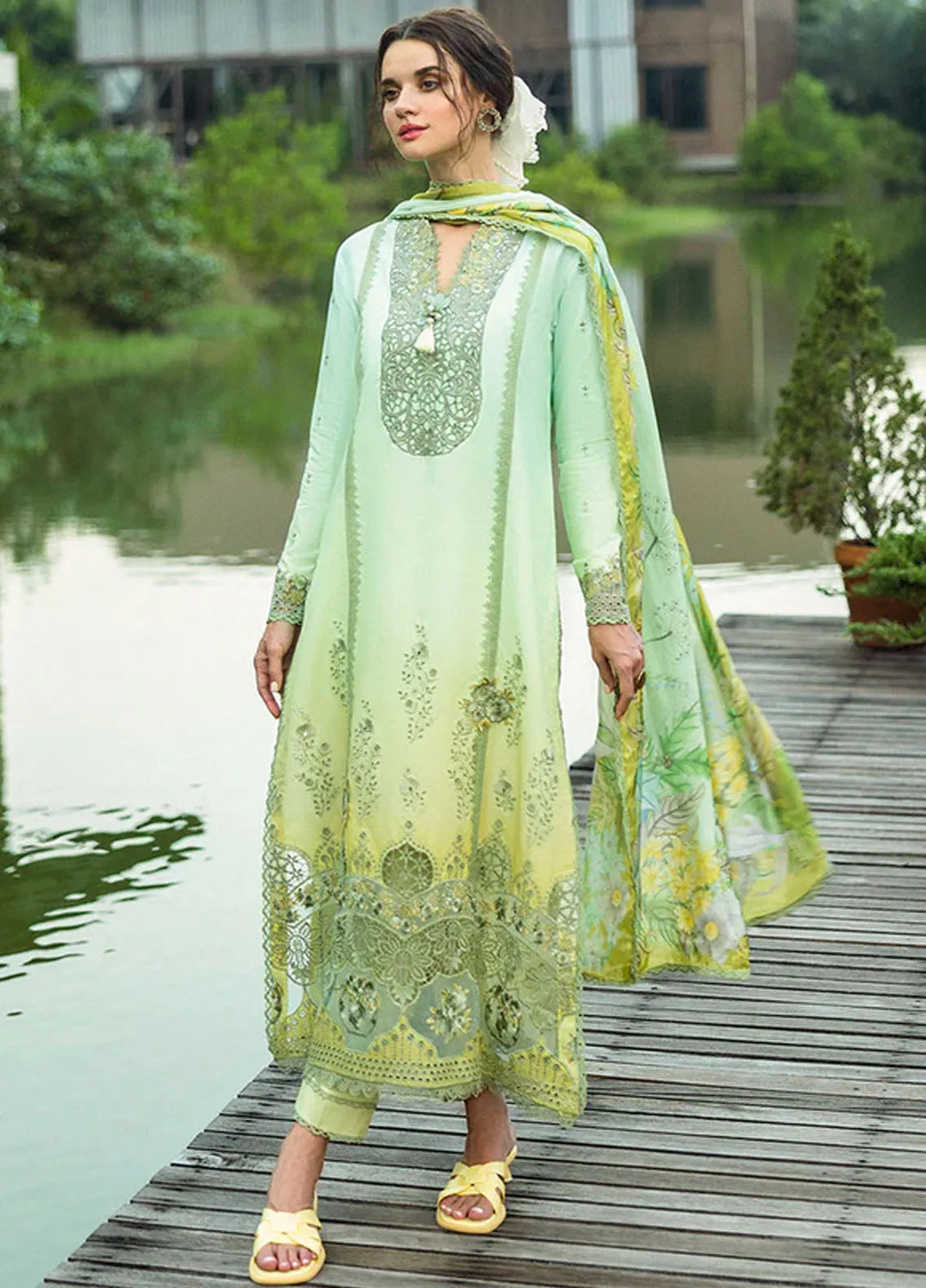 Solace Ombre by Mushq Chikankari Lawn Suit Unstitched 3 Piece MQ25SO D-07 Unione - Summer Collection