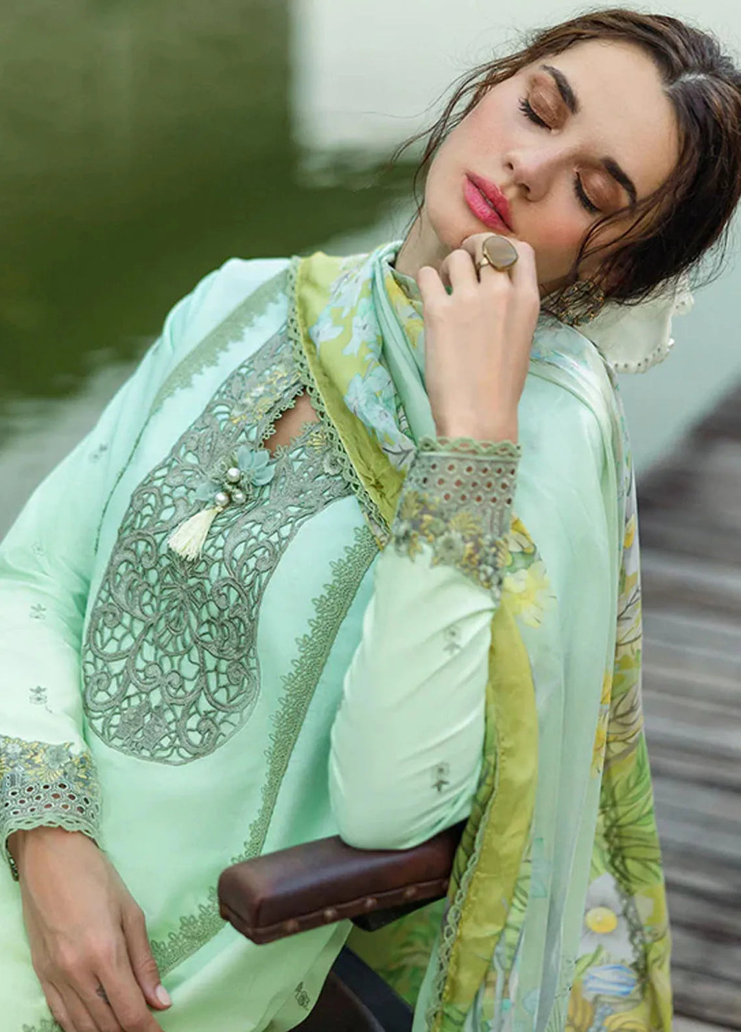 Solace Ombre by Mushq Chikankari Lawn Suit Unstitched 3 Piece MQ25SO D-07 Unione - Summer Collection