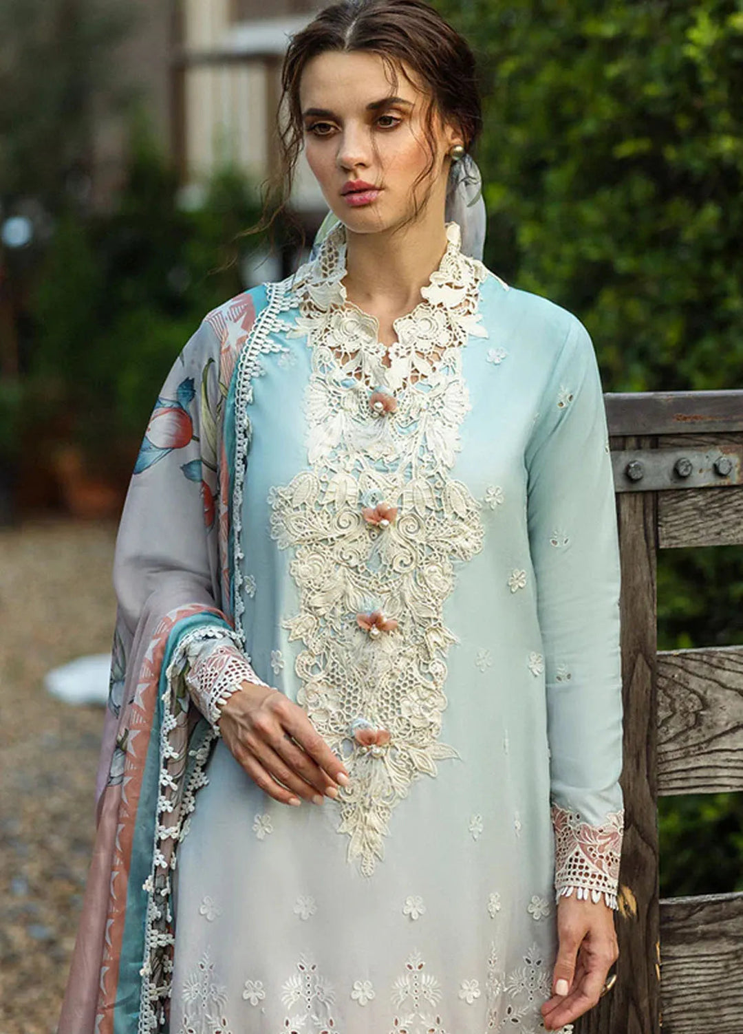 Solace Ombre by Mushq Chikankari Lawn Suit Unstitched 3 Piece MQ25SO D-10 Casa - Summer Collection