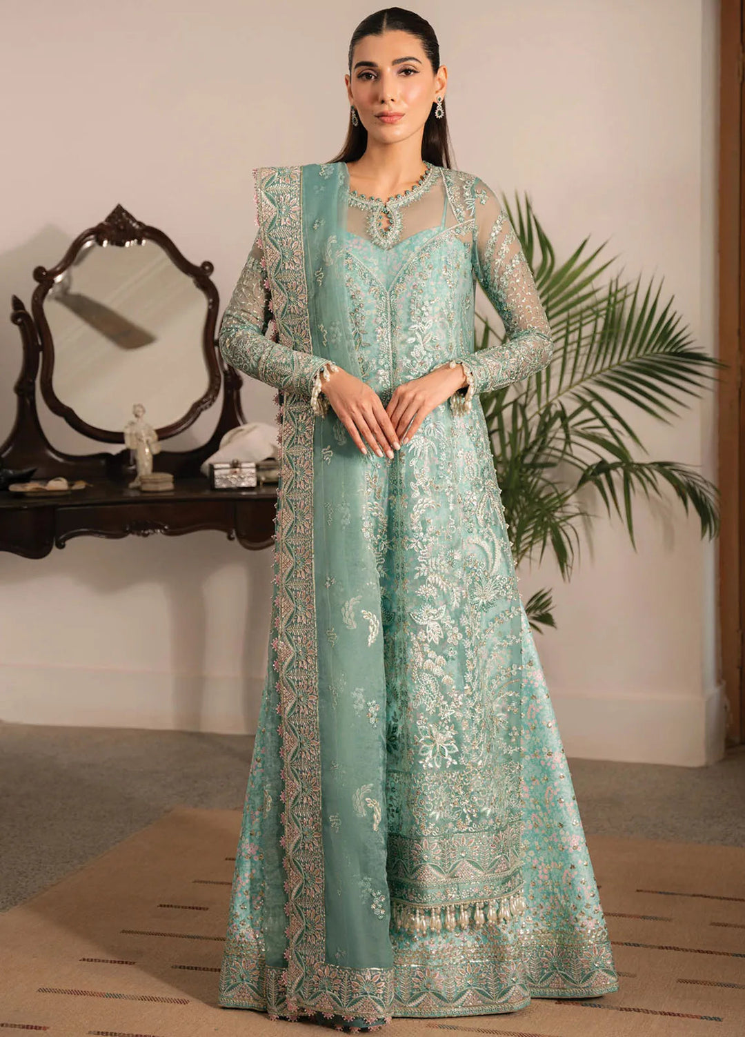 Solene By Ayzel Embroidered Organza Suit Unstitched 3 Piece AAF24SF D-01 Adela - Formal Collection