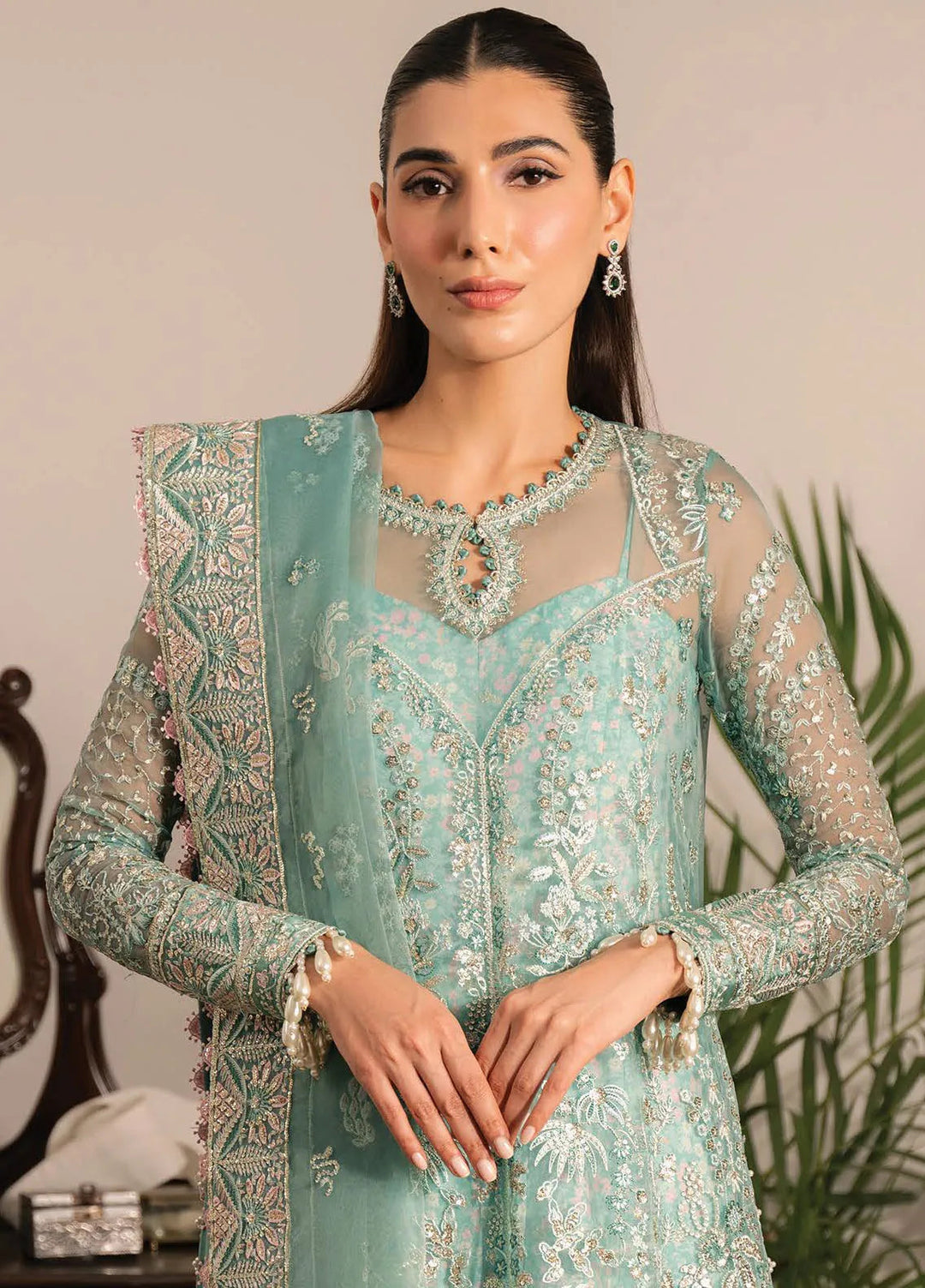 Solene By Ayzel Embroidered Organza Suit Unstitched 3 Piece AAF24SF D-01 Adela - Formal Collection