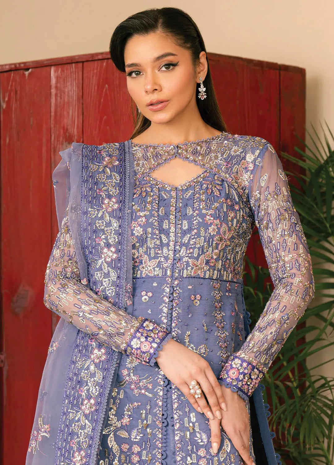 Solene By Ayzel Embroidered Organza Suit Unstitched 3 Piece AAF24SF D-03 Giselle - Formal Collection