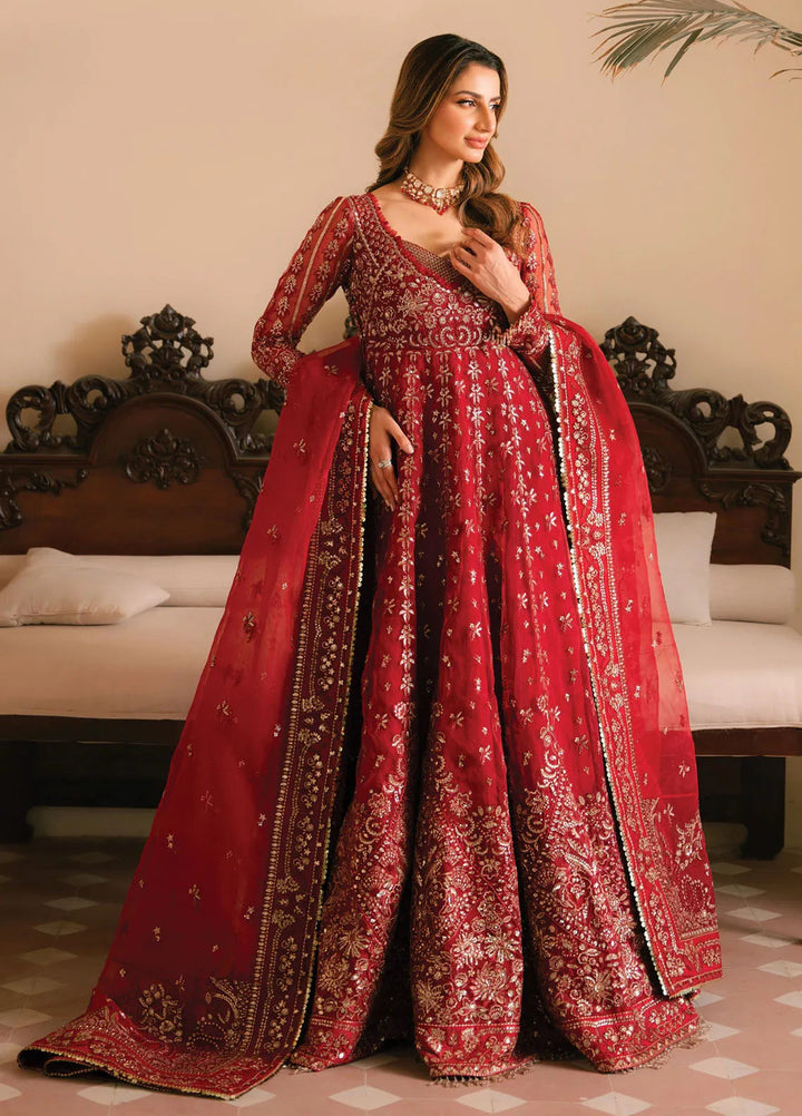 Solene By Ayzel Embroidered Organza Suit Unstitched 3 Piece AAF24SF D-04 Rose - Formal Collection