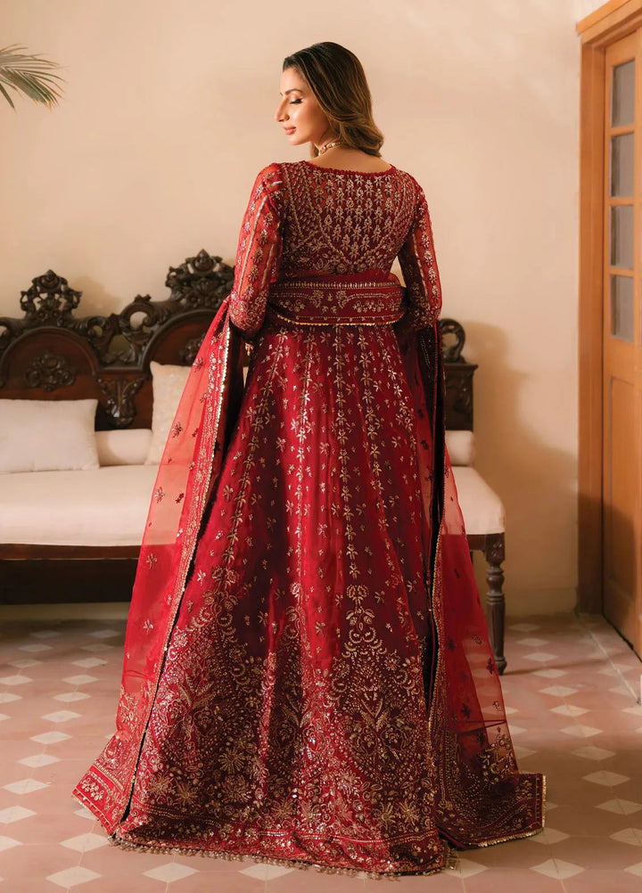 Solene By Ayzel Embroidered Organza Suit Unstitched 3 Piece AAF24SF D-04 Rose - Formal Collection