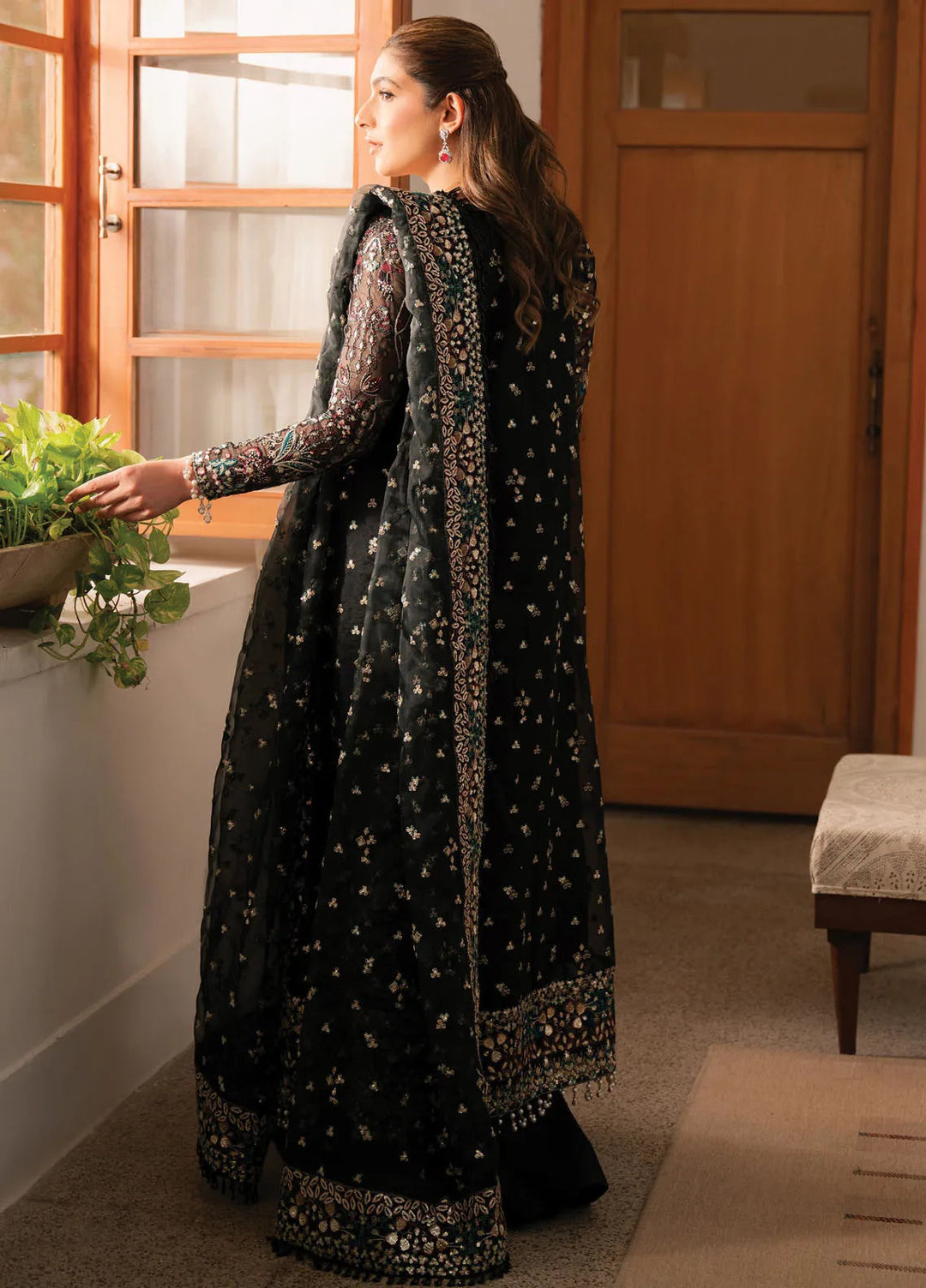 Solene By Ayzel Embroidered Organza Suit Unstitched 3 Piece AAF24SF D-06 Fleur - Formal Collection