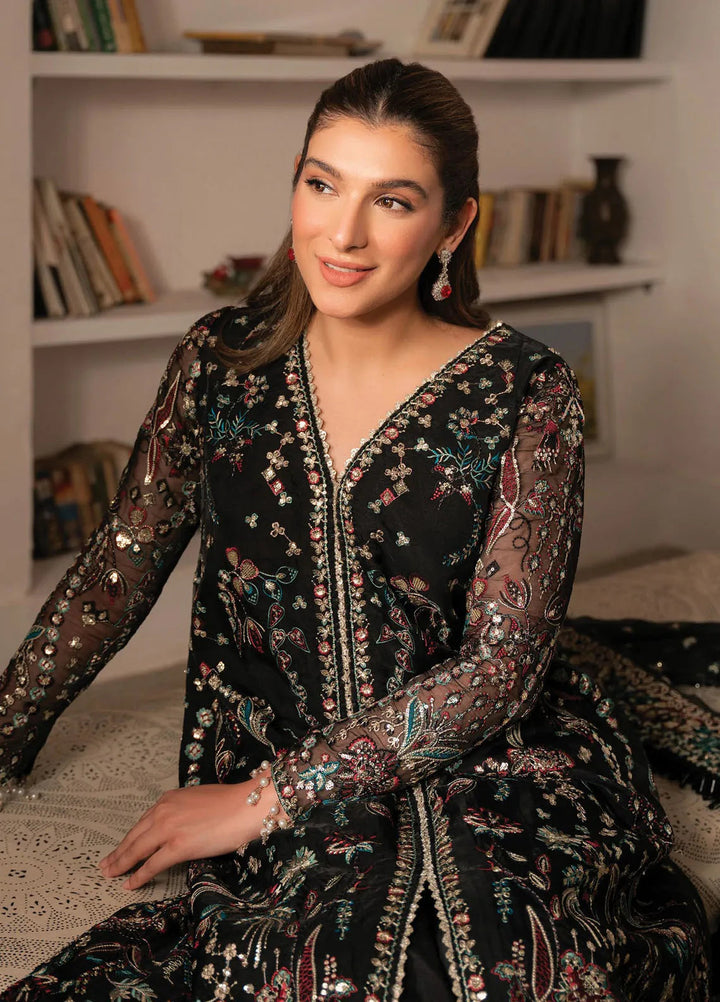 Solene By Ayzel Embroidered Organza Suit Unstitched 3 Piece AAF24SF D-06 Fleur - Formal Collection