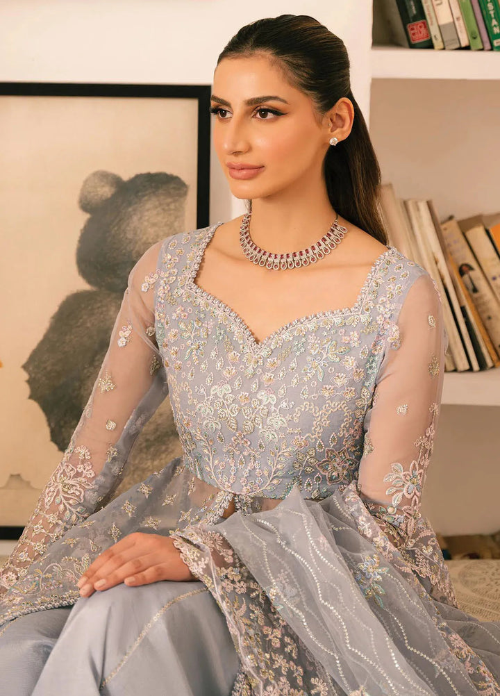 Solene By Ayzel Embroidered Organza Suit Unstitched 3 Piece AAF24SF D-08 Hailey - Formal Collection
