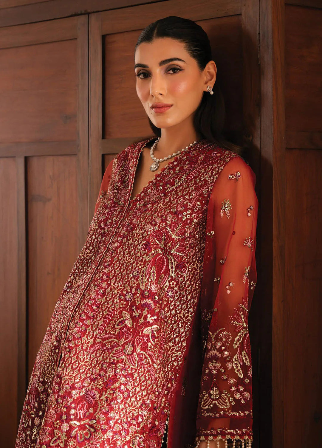 Solene By Ayzel Embroidered Organza Suit Unstitched 3 Piece AAF24SF D-09 Adva - Formal Collection