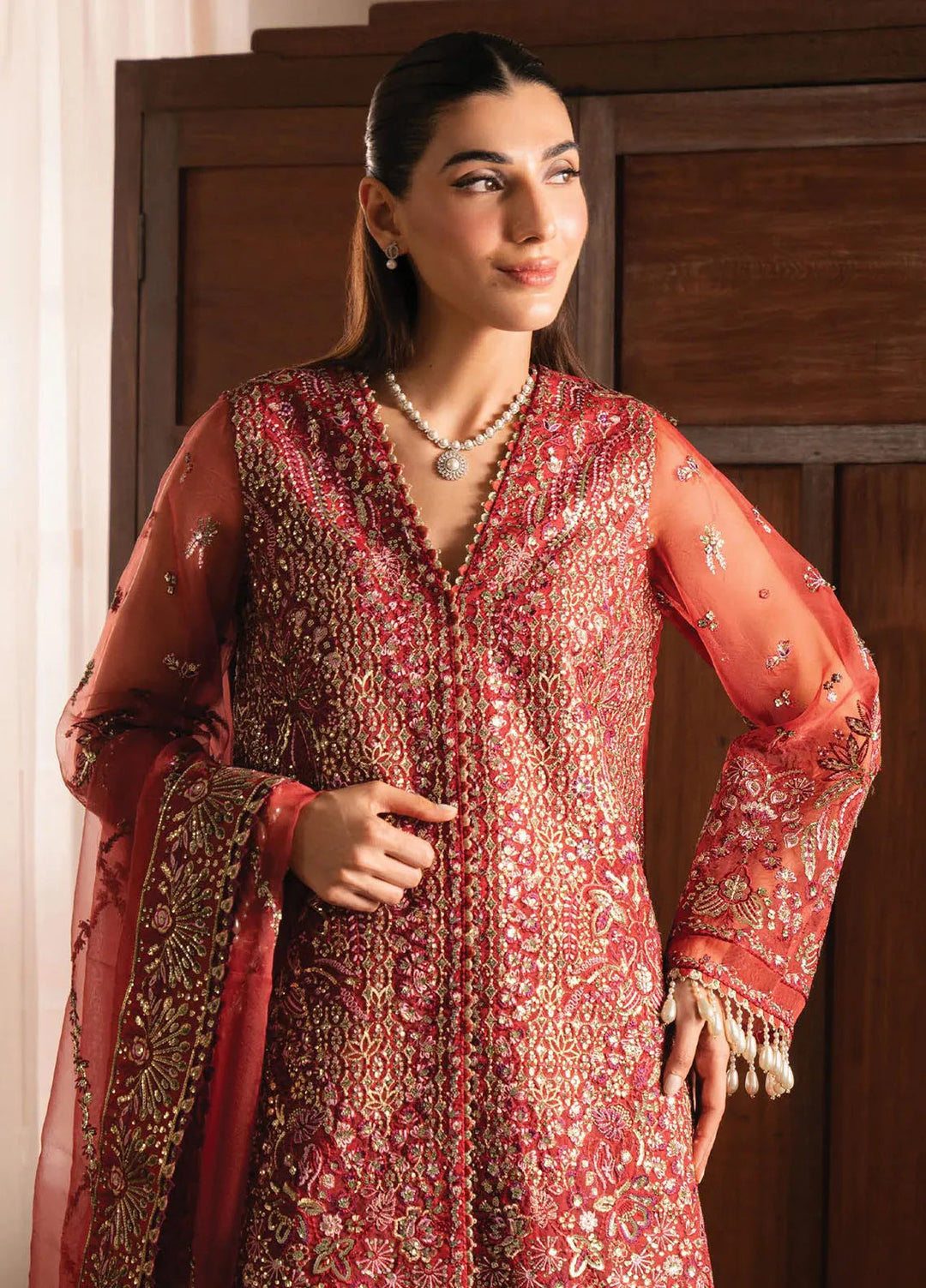 Solene By Ayzel Embroidered Organza Suit Unstitched 3 Piece AAF24SF D-09 Adva - Formal Collection