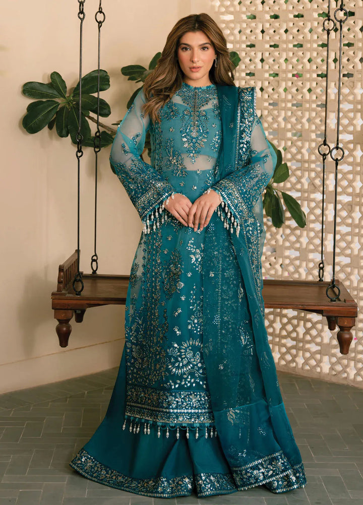 Solene By Ayzel Embroidered Organza Suit Unstitched 3 Piece AAF24SF D-10 Lila - Formal Collection