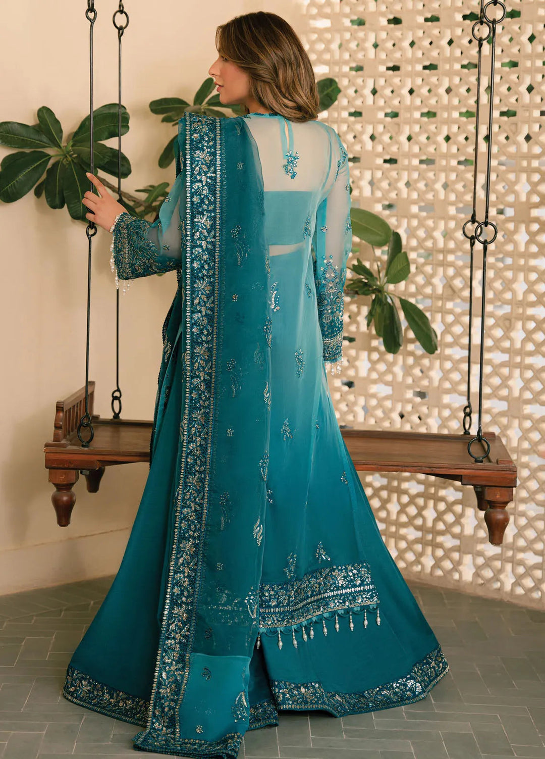 Solene By Ayzel Embroidered Organza Suit Unstitched 3 Piece AAF24SF D-10 Lila - Formal Collection