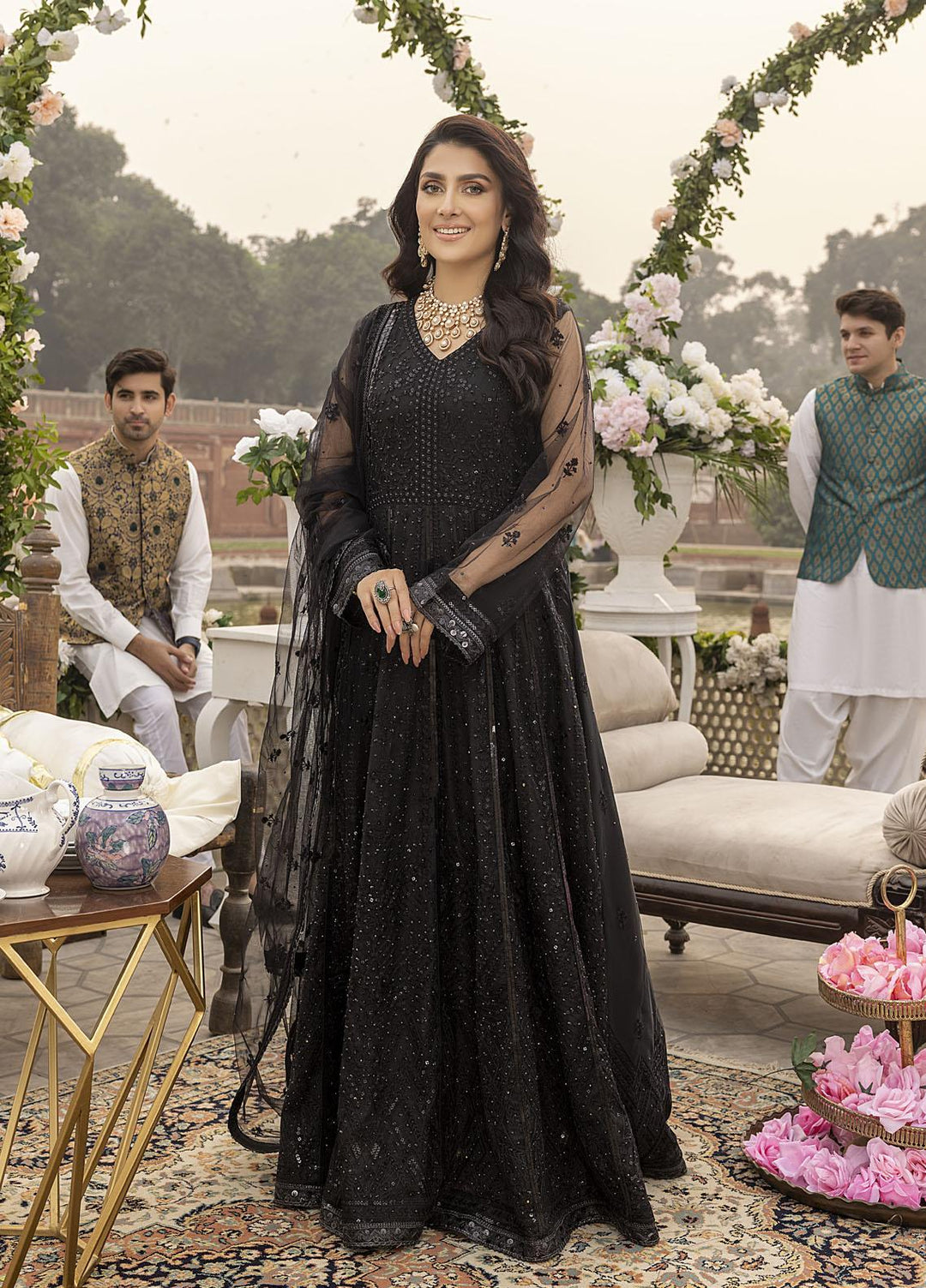 Sonia Umer by Shahzeb Textiles Embroidered Net Suits Unstitched 3 Piece ST22SU Black Divine - Wedding Collection