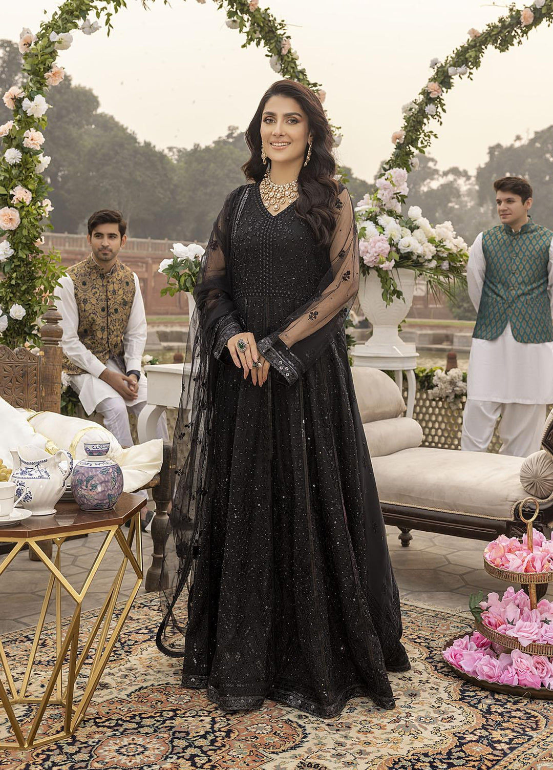 Sonia Umer by Shahzeb Textiles Embroidered Net Suits Unstitched 3 Piece ST22SU Black Divine - Wedding Collection