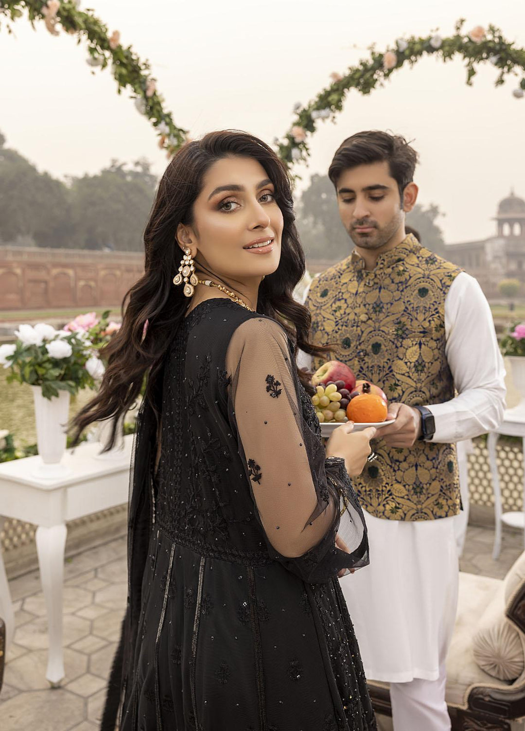 Sonia Umer by Shahzeb Textiles Embroidered Net Suits Unstitched 3 Piece ST22SU Black Divine - Wedding Collection