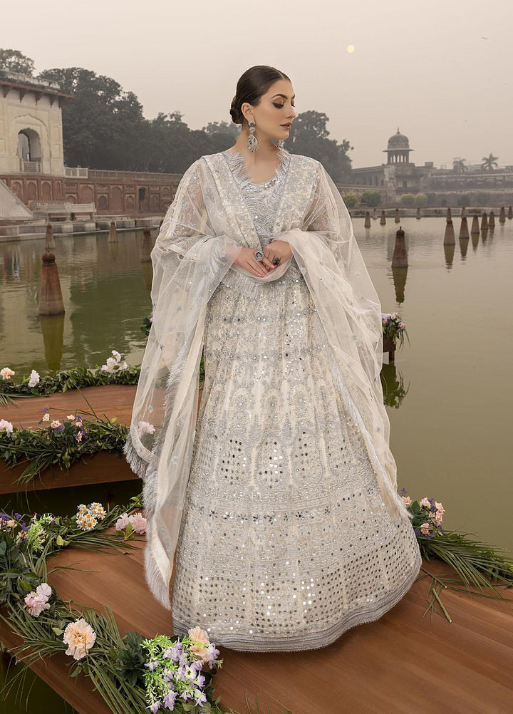 Sonia Umer by Shahzeb Textiles Embroidered Net Suits Unstitched 3 Piece ST22SU Silver Heaven - Wedding Collection
