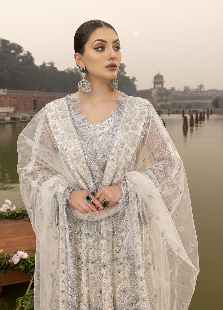 Sonia Umer by Shahzeb Textiles Embroidered Net Suits Unstitched 3 Piece ST22SU Silver Heaven - Wedding Collection