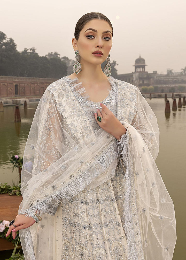 Sonia Umer by Shahzeb Textiles Embroidered Net Suits Unstitched 3 Piece ST22SU Silver Heaven - Wedding Collection