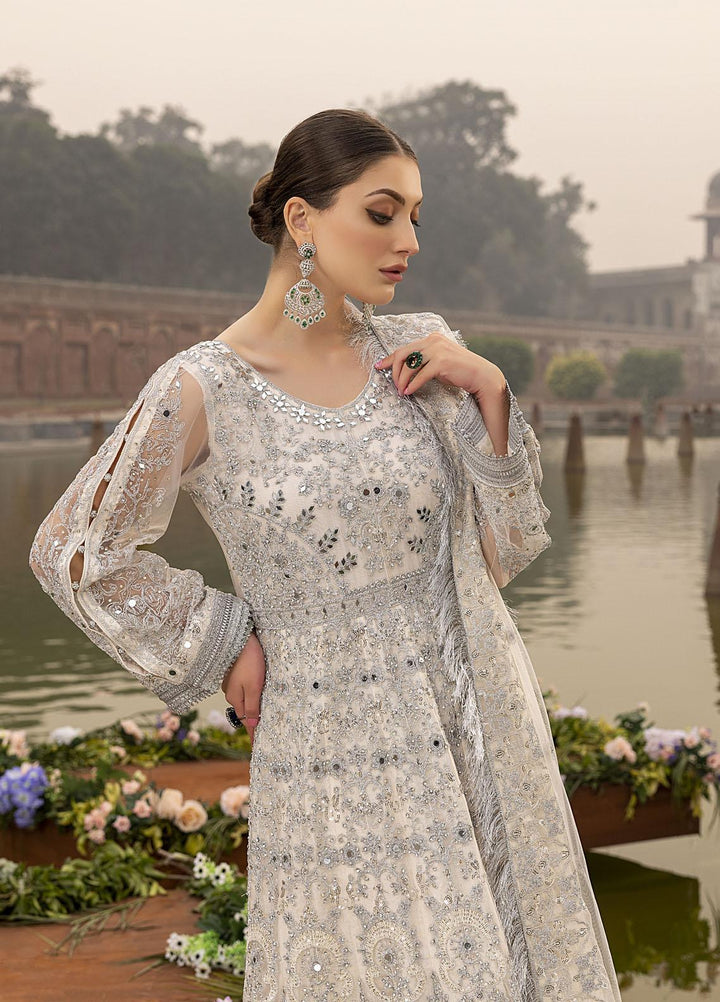 Sonia Umer by Shahzeb Textiles Embroidered Net Suits Unstitched 3 Piece ST22SU Silver Heaven - Wedding Collection