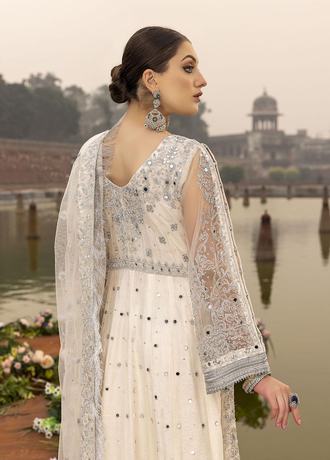 Sonia Umer by Shahzeb Textiles Embroidered Net Suits Unstitched 3 Piece ST22SU Silver Heaven - Wedding Collection