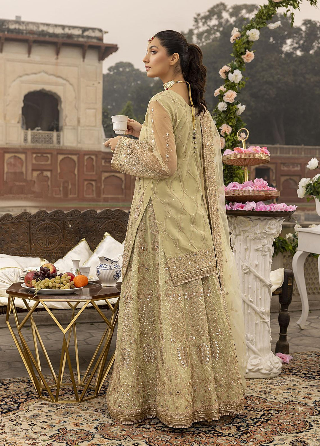 Sonia Umer by Shahzeb Textiles Embroidered Net Suits Unstitched 3 Piece ST22SU Minty Green - Wedding Collection
