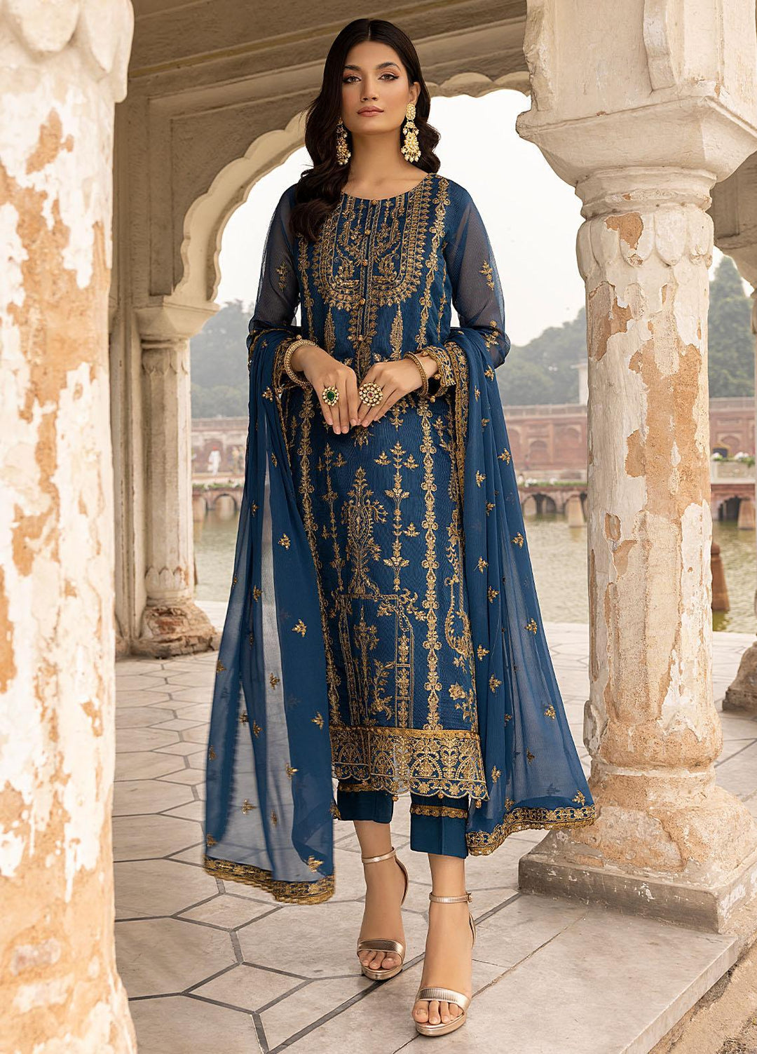 Zunairi By Shahzeb Textiles Embroidered Silk Net Suits Unstitched 3 Piece ST23Z 04 Sohni - Luxury Collection