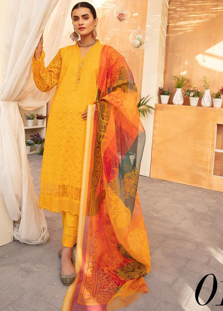 Sophia By Riaz Arts Chikankari Lawn Suits Unstitched 3 Piece RA22S 01 - Summer Collection