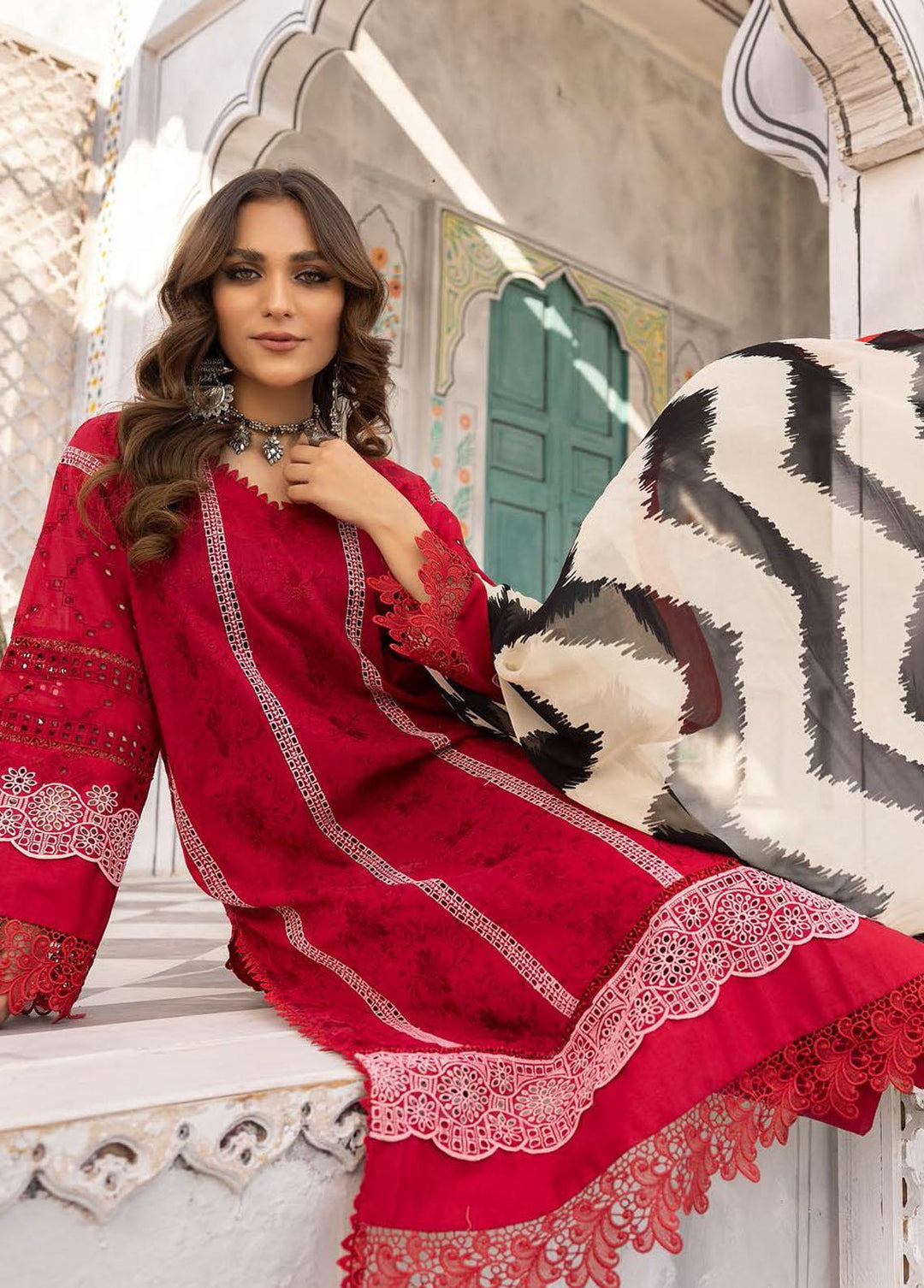 Sophia By Riaz Arts Embroidered Lawn Suits Unstitched 3 Piece RA23-S3 02 - Winter Collection