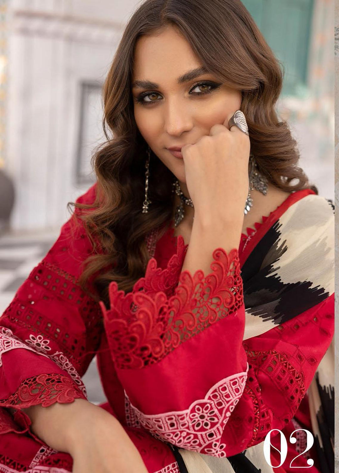 Sophia By Riaz Arts Embroidered Lawn Suits Unstitched 3 Piece RA23-S3 02 - Winter Collection