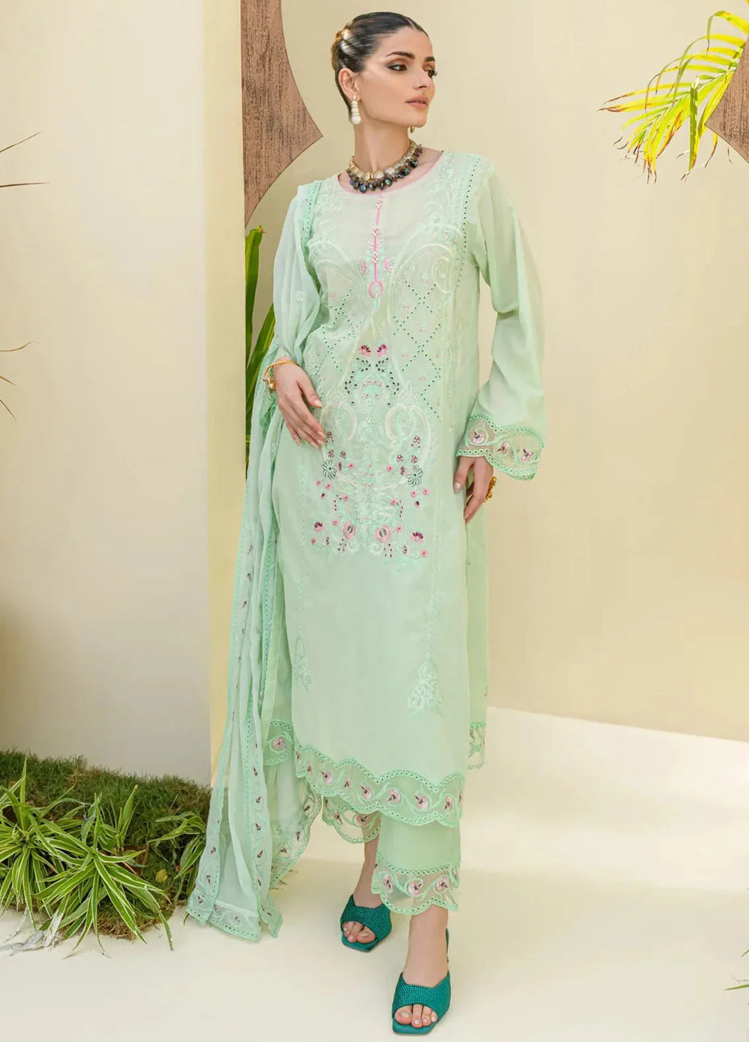 Souz E Ulfat By Addee Embroidered Lawn Suit Unstitched 3 Piece AD24S  SM-003 Rameen - Summer Collection