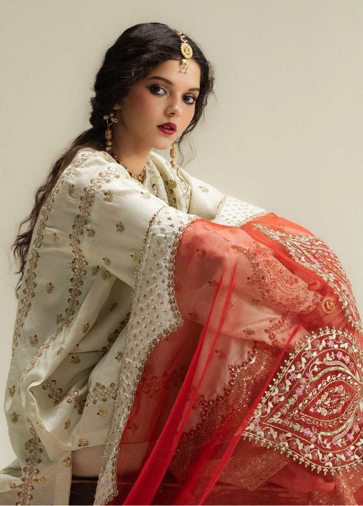 Zara Shahjahan Unstitched Wedding Embroidered Organza Suits 3 Piece ZS25WU D-4 Soz - Wedding Collection