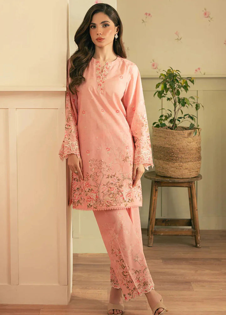 Spring Summer by Sahar Pret Embroidered Cambric 2 Piece Suit Vintage Rouge