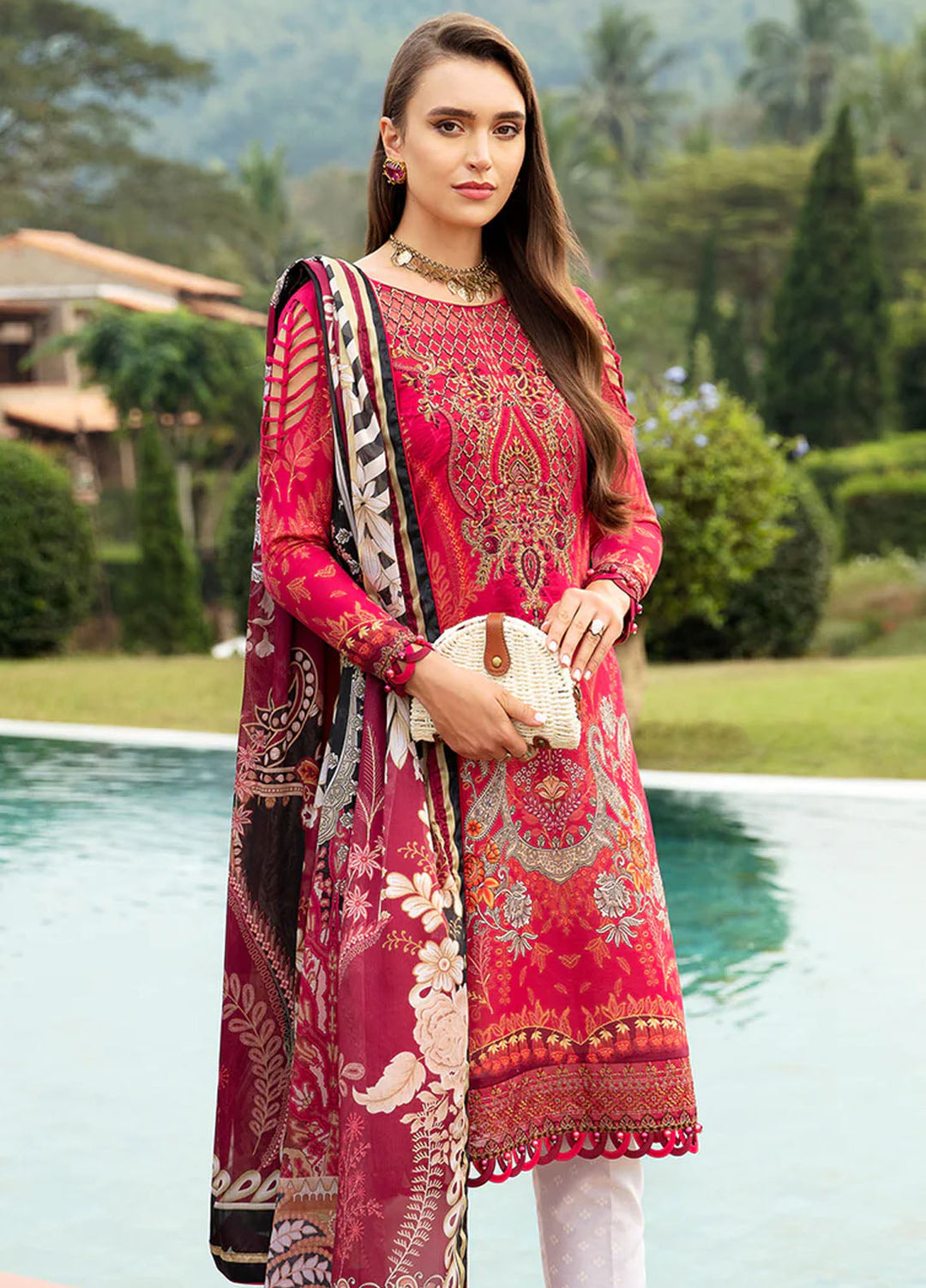 Springtime Ballet by Gulaal Embroidered Lawn Suits Unstitched 3 Piece GL24SB D-04 Cherie - Spring Summer Collection