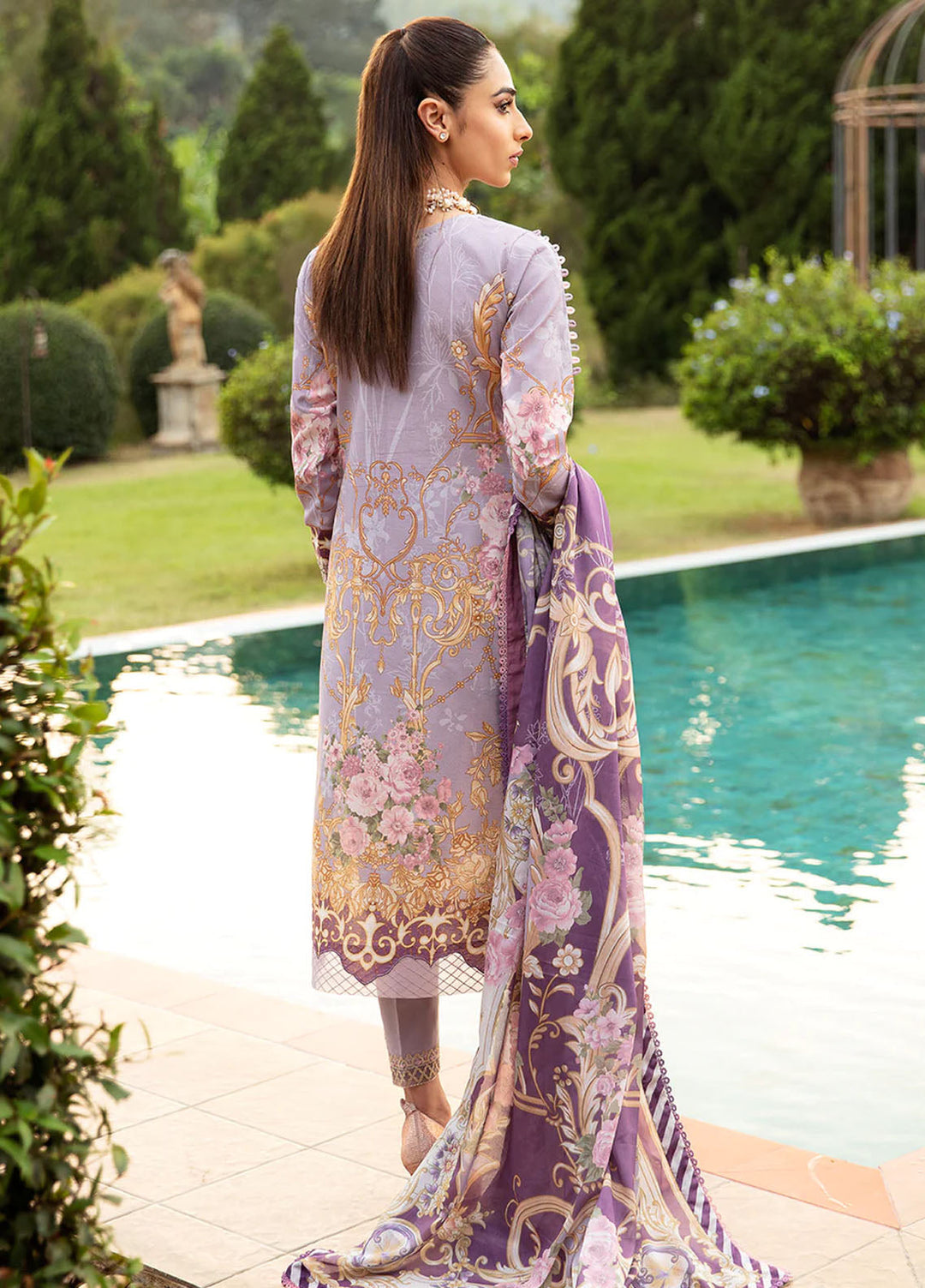 Springtime Ballet by Gulaal Embroidered Lawn Suits Unstitched 3 Piece GL24SB D-05 Lavande - Spring Summer Collection