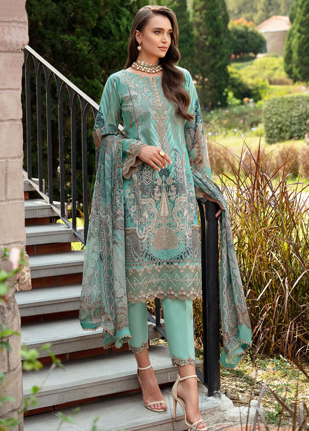 Springtime Ballet by Gulaal Embroidered Lawn Suits Unstitched 3 Piece GL24SB D-06 Celine - Spring Summer Collection