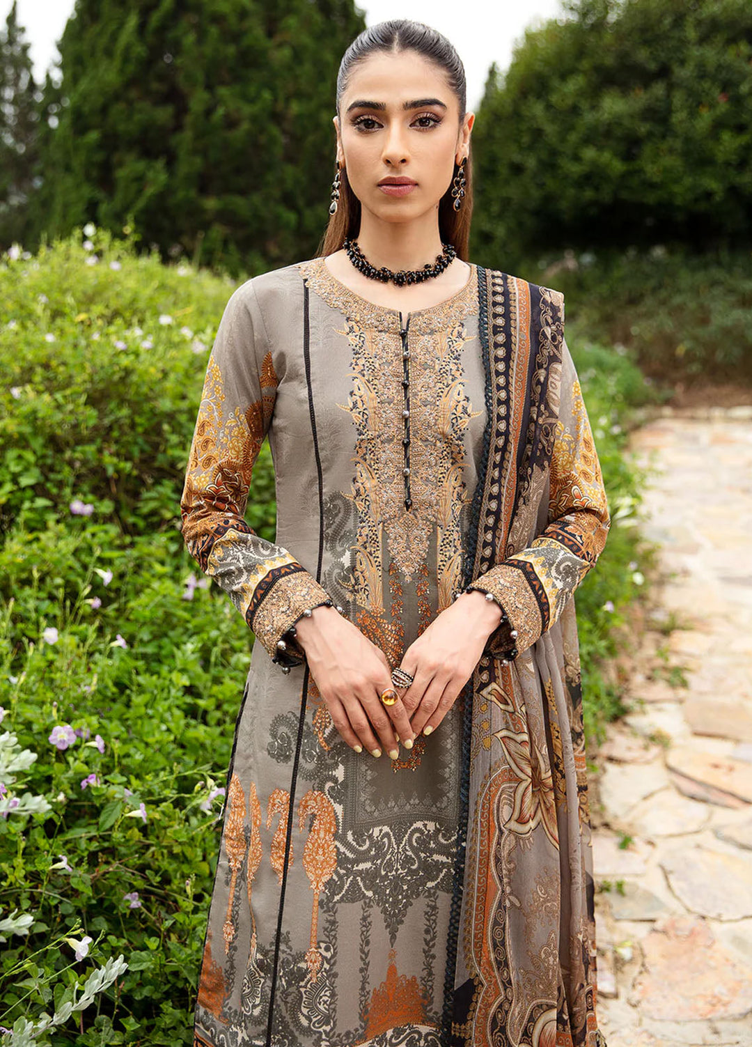 Springtime Ballet by Gulaal Embroidered Lawn Suits Unstitched 3 Piece GL24SB D-07 Amirat - Spring Summer Collection