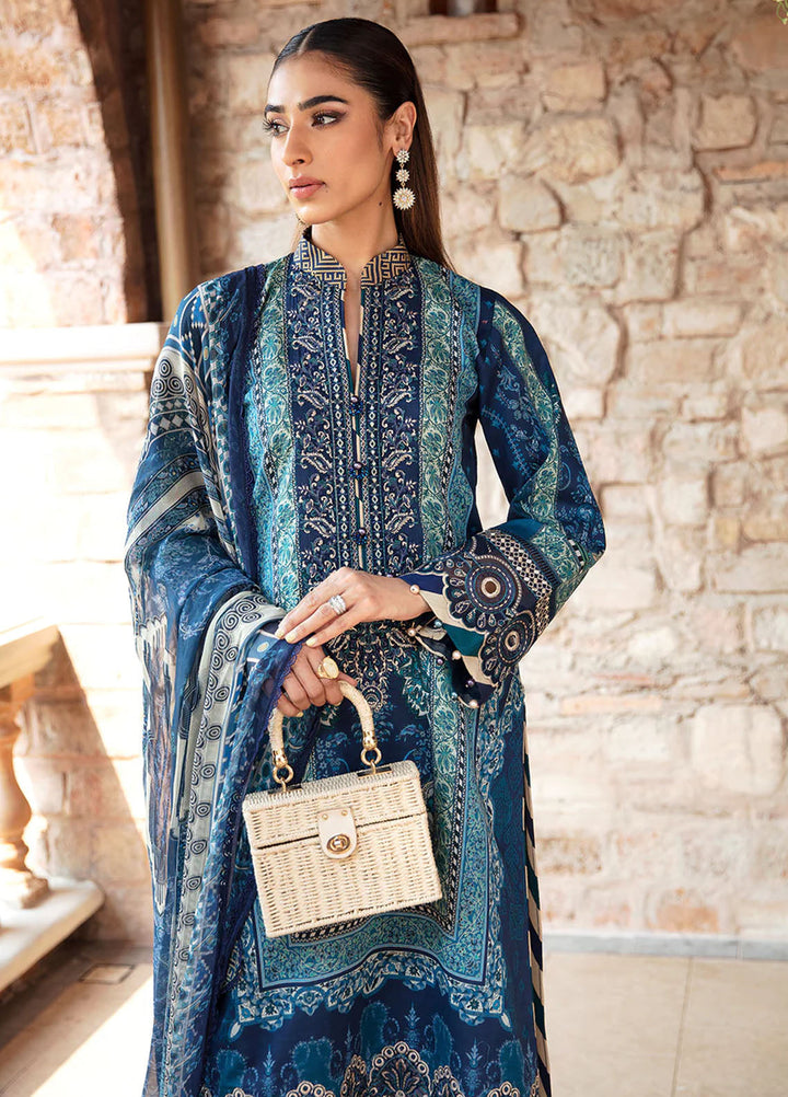 Springtime Ballet by Gulaal Embroidered Lawn Suits Unstitched 3 Piece GL24SB D-08 Azur - Spring Summer Collection
