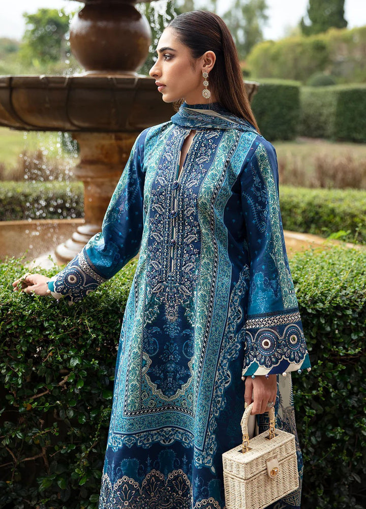 Springtime Ballet by Gulaal Embroidered Lawn Suits Unstitched 3 Piece GL24SB D-08 Azur - Spring Summer Collection