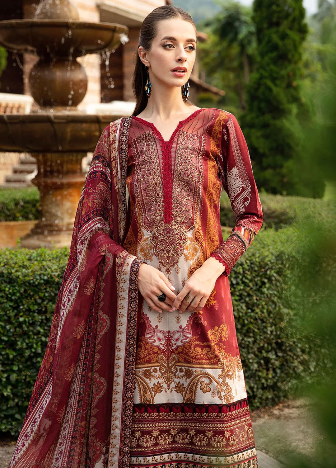 Springtime Ballet by Gulaal Embroidered Lawn Suits Unstitched 3 Piece GL24SB D-09 Amaryllis - Spring Summer Collection