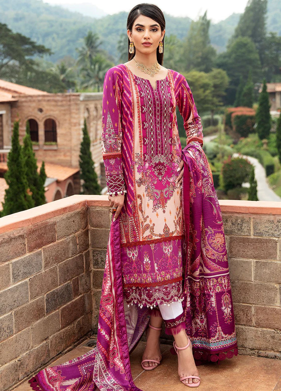 Springtime Ballet by Gulaal Embroidered Lawn Suits Unstitched 3 Piece GL24SB D-11 Alaara - Spring Summer Collection