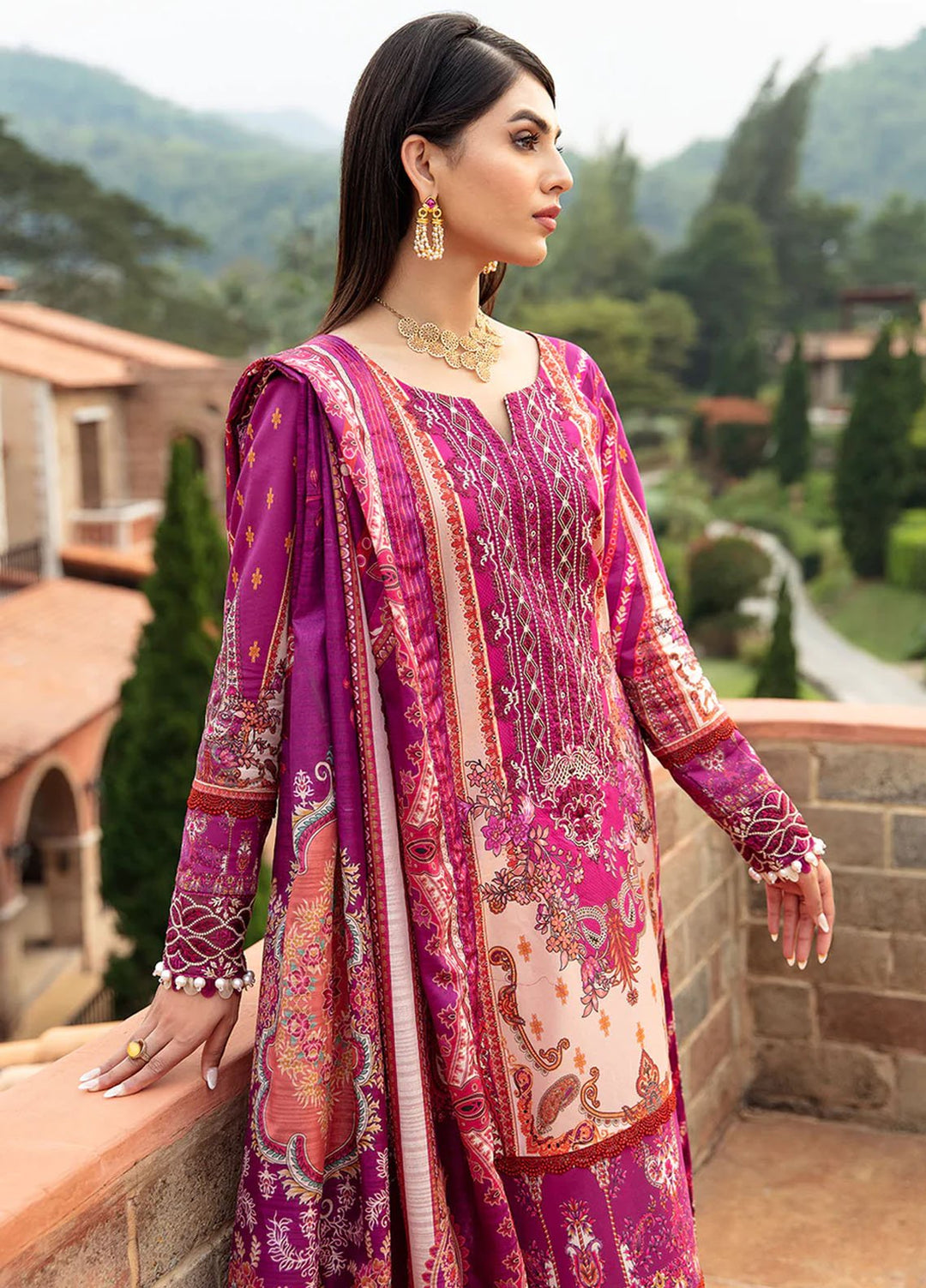Springtime Ballet by Gulaal Embroidered Lawn Suits Unstitched 3 Piece GL24SB D-11 Alaara - Spring Summer Collection