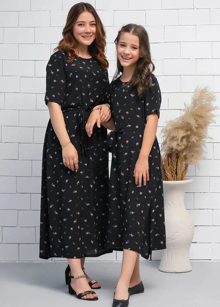 Sprinkles Pret Casual Cambric Long Shirt Black Rose Tulips Floral