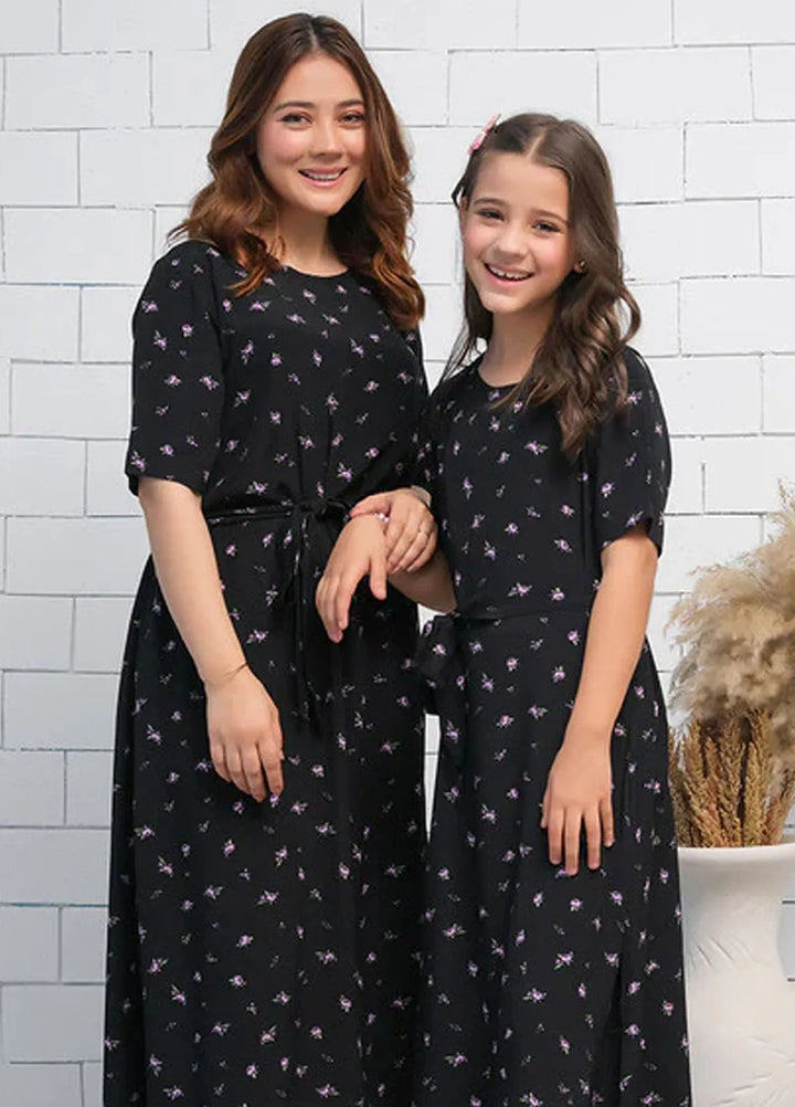 Sprinkles Pret Casual Cambric Long Shirt Black Rose Tulips Floral