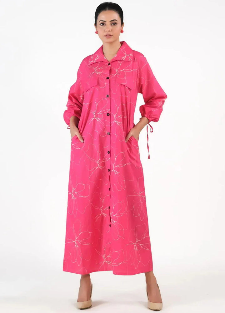 Sprinkles Pret Casual Cambric Long Shirt Electric Pink Cambric